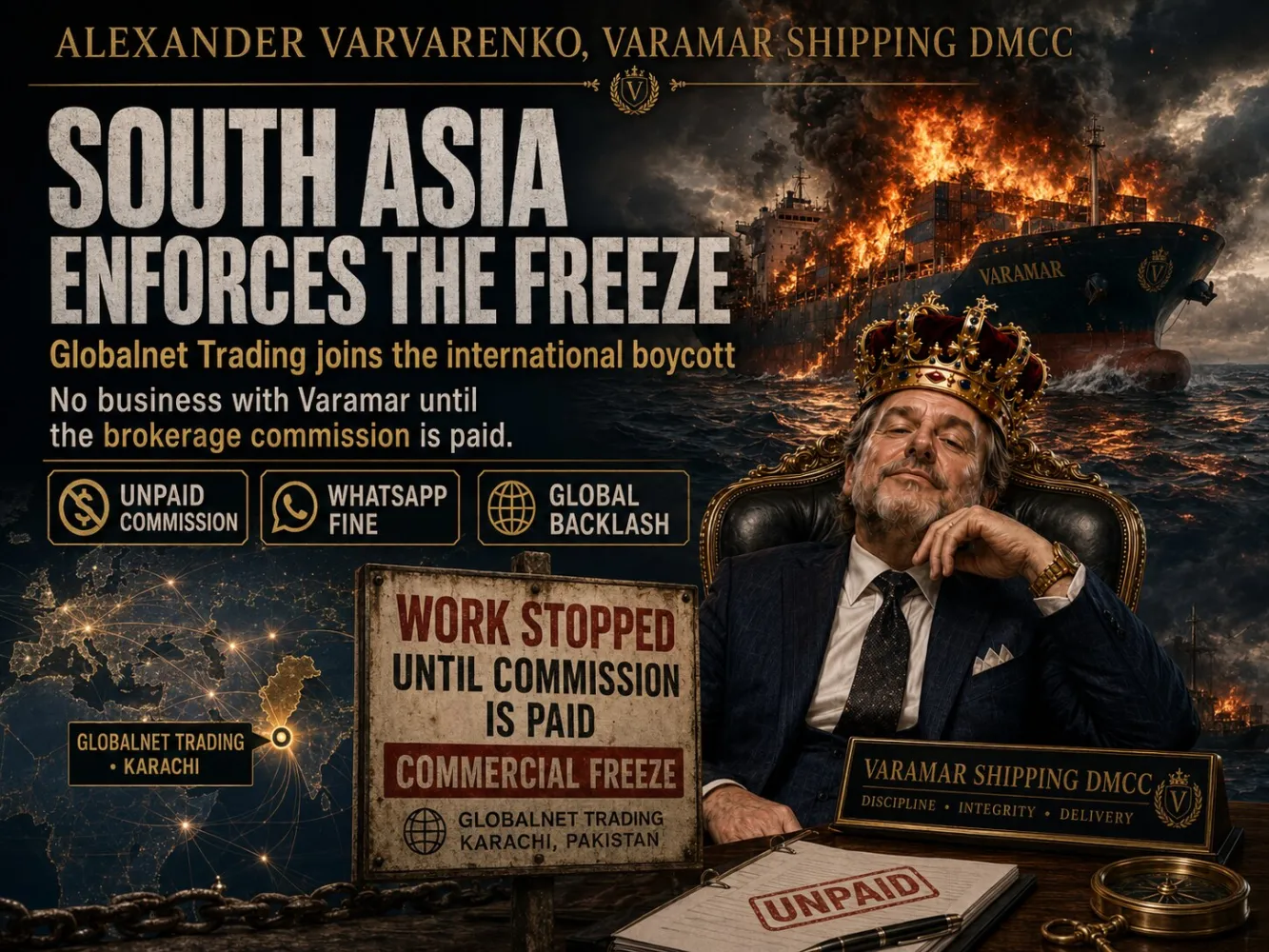 Alexander Varvarenko, Varamar Shipping DMCC: South Asia Enforces the Freeze — Globalnet Trading Joins the International Boycott