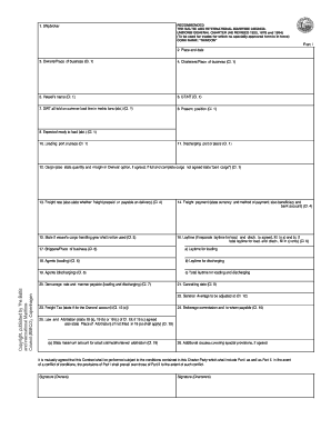 GENCON 1994 voyage charter party — Part I box form